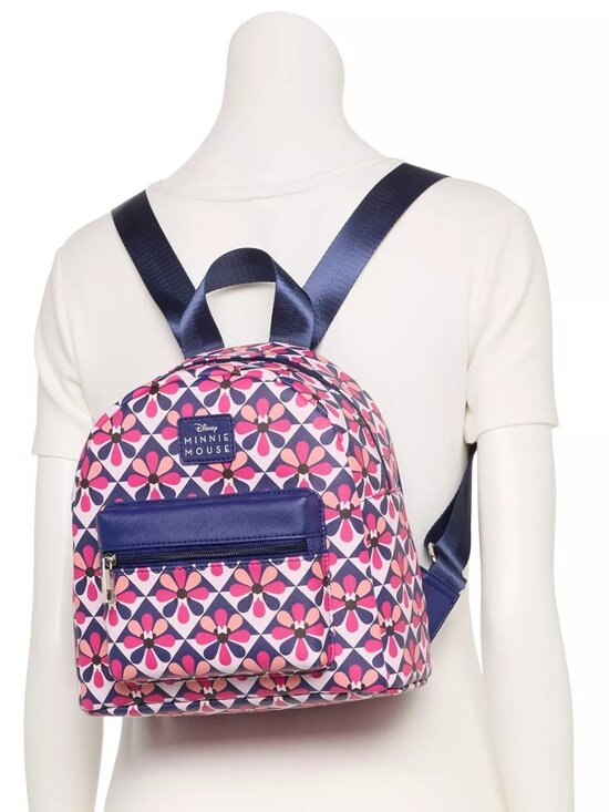 Disney\'s Minnie Mouse Floral Retro Print Mini Backpack NWT